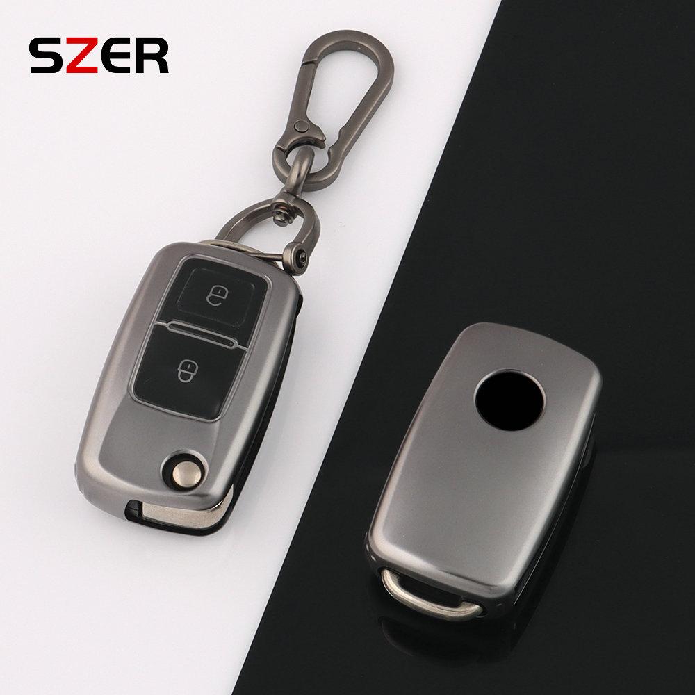 Etui na kluczyk samochodowy z TPU z 2 lub 3 przyciskami do Volkswagena, VW, Polo, Golfa, Passata, Tiguana, Beetle, Caddy, T5, Up, Eos, Skody, Octavii, Seata, Leona, Altei