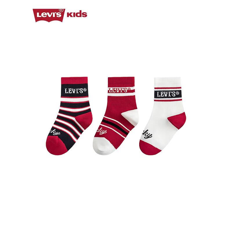 LEVI S Kids  New Year Red Mid-Calf Socks 3-Pair Set 9/11