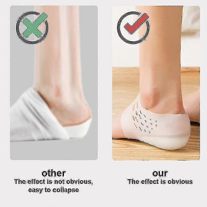 5cm Height Increase Heels Sleeves Gel Heel Height Invisible(2pcs,white