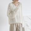 Hollow Out Thin Knitted Sweater for Women Simple and Lazy Style for Spring and Summer Pullover Sweater for Women Loose Top