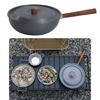 Light Weight Nonstick Frying Pan Wood Handle Wok Cookware Portable Camping Picnic Pot Aluminum Alloys Frying Pan
