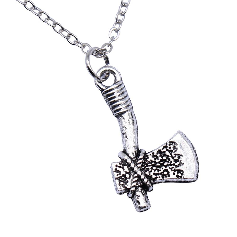 Hammered Horseshoe Pendant Necklace Western Cowboy Lucky Charm 40cm Short Chain