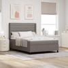 LED Boxspring Bed with Headboard Taupe 160 X 200 Cm Fabric