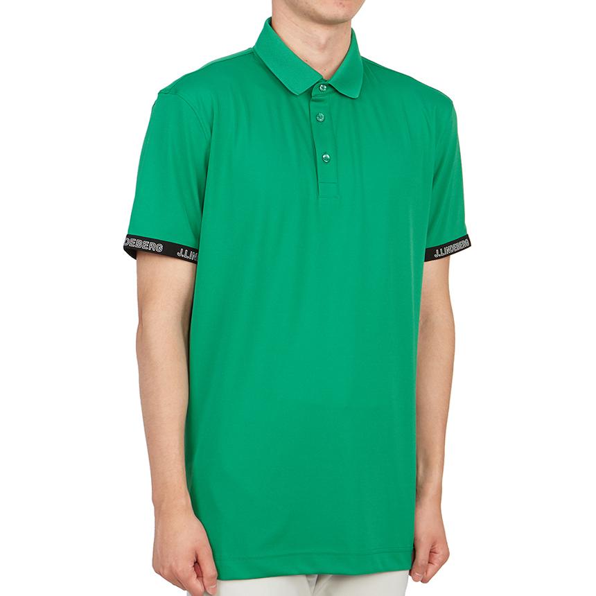 J.LINDEBERG Letter Pullover Short Sleeve Polo Shirt Men Polo Shirts Green GMJT07623-M376