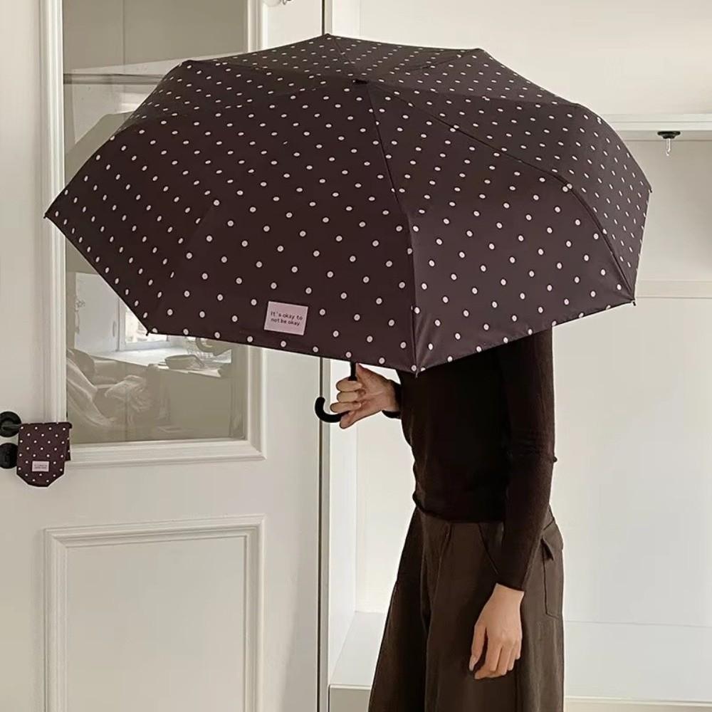 Ochrona UV Parasol Składany w Kropki Lekki Podróżny Parasol Outdoor Codziennego Użytku
