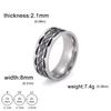 Stainless Steel Ring for Men Women 8MM Wide Geometric Casual Finger Rings Jewelry Wedding Gift for Lover