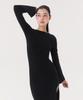 Kkuape Knit Long Slit Dress_Melange Gray