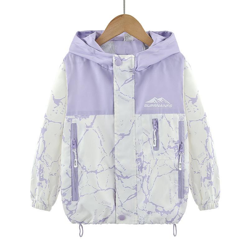 Girls Kids Thickened Windproof Warm Colorblock Fashion Outdoor Jacket