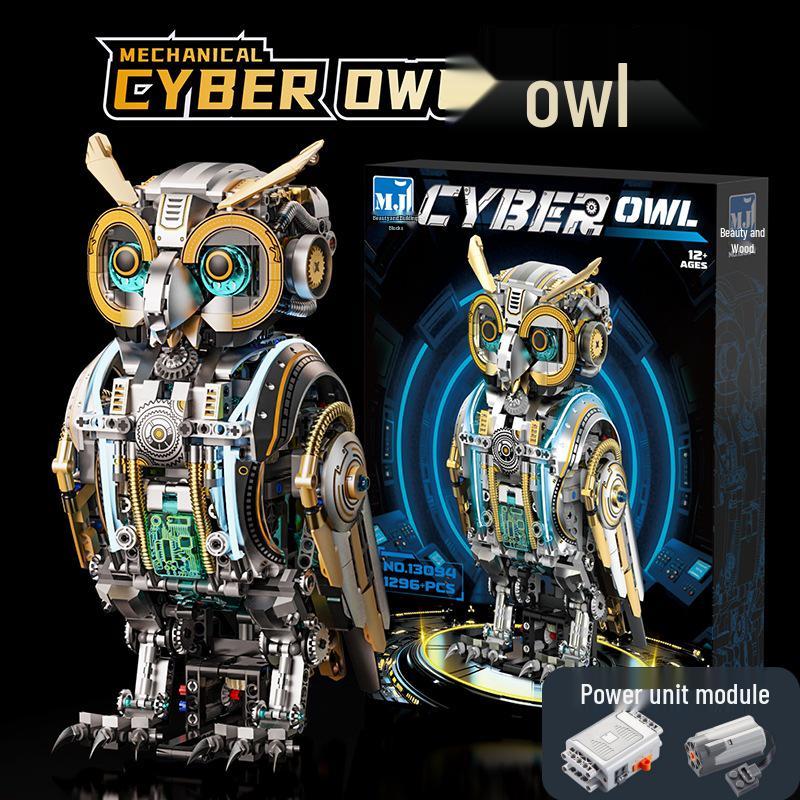 Lego-Compatible Mechanical Parrot, Shark, Whale, and Octopus Assembly Model Toys