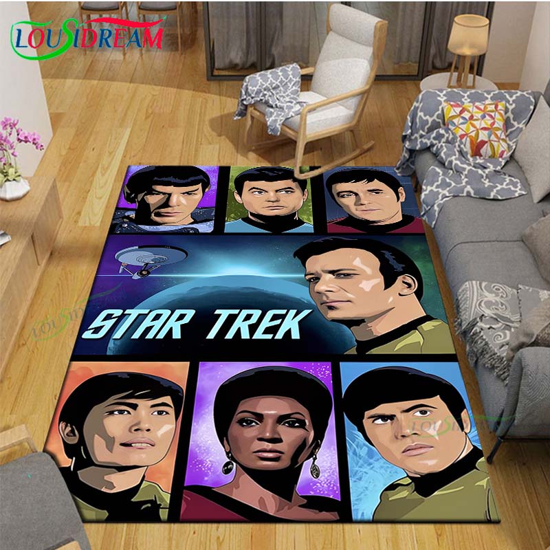 Fashion Famous Films S-Star-T-Trek Carpet Living Room Bedroom Bedside Mat Fashion Floor Mat Area Rug Door Mat Bedroom Decoration