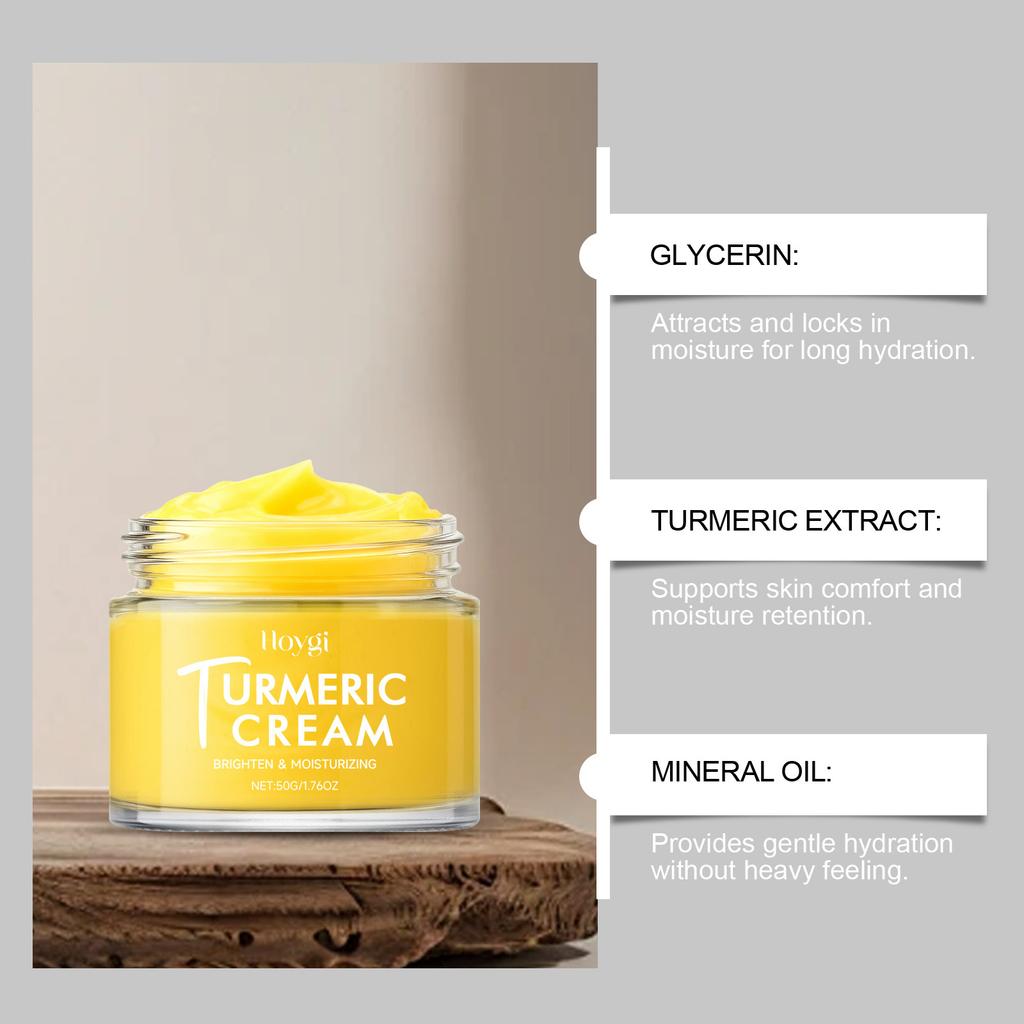 HOYGI Turmeric Brightening Cream – Hydrating & Nourishing Face Treatment for Radiant, Even-Toned Skin