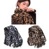 Women's Fringe Trim Scarf Shawl Leopard Pattern Winter Wrap Soft Warm Luxury Fashion Accessory