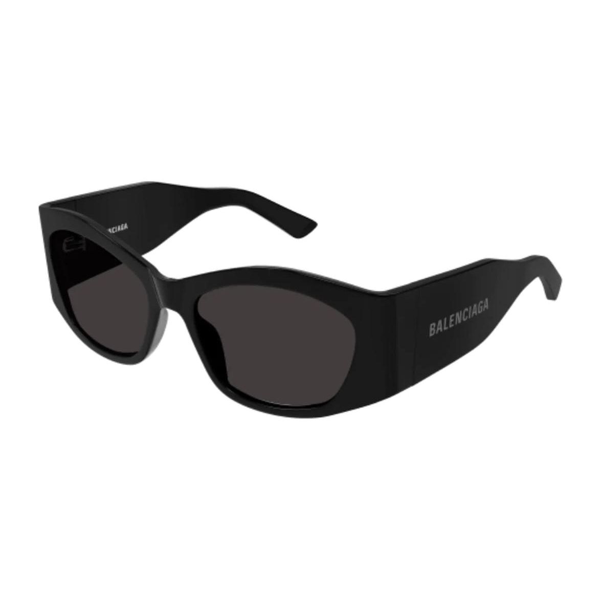 Balenciaga Logo Mirrored Frame Irregular Sunglasses Unisex sunglasses Black BB0329S001 56,Black