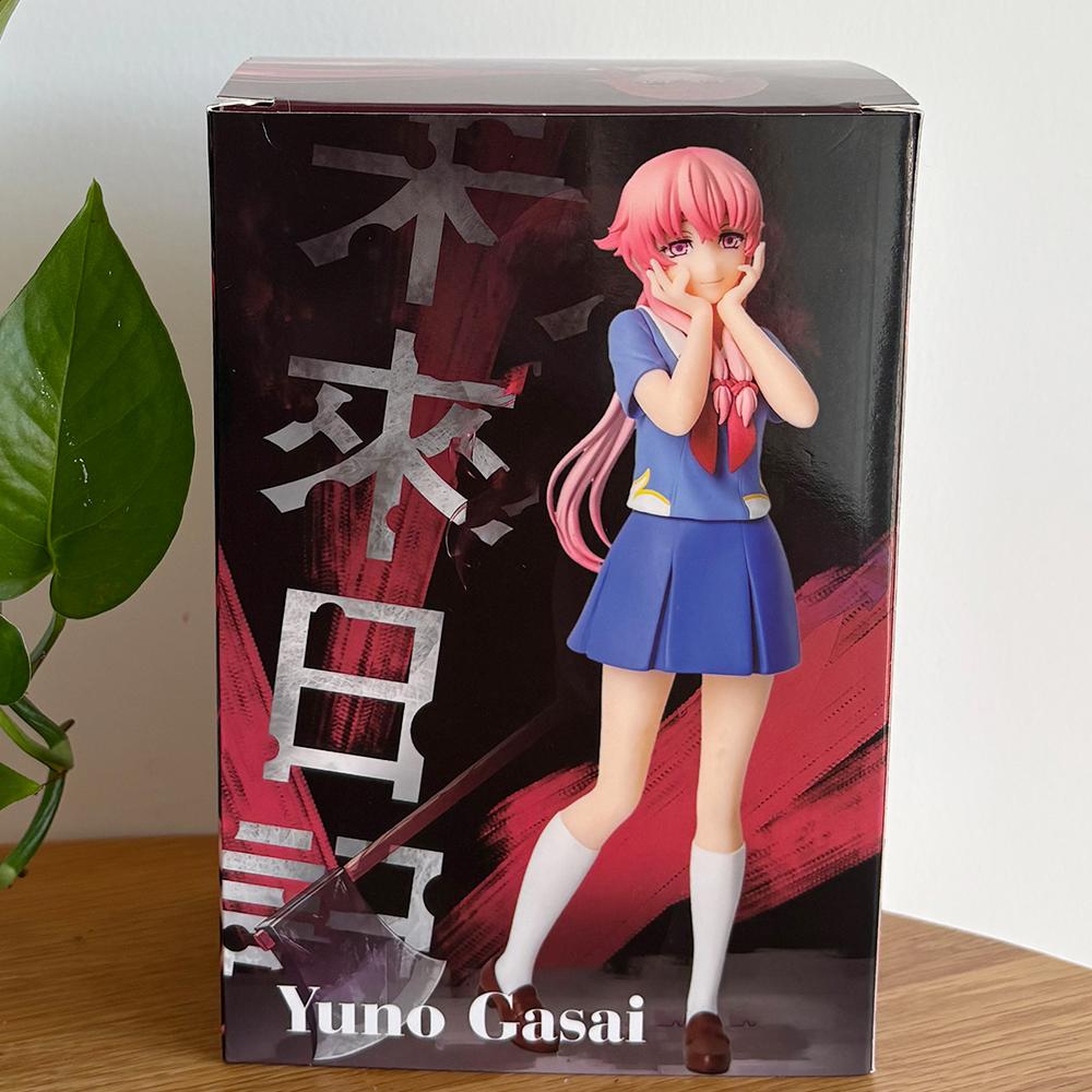 2 Stil Mirai Nikki Anime Figur Gasai Yuno 17cm Rosa Haare Schuluniform Hübsches Mädchen PVC Modell Niedliches Peripheriegeschenk Spielzeugpuppe