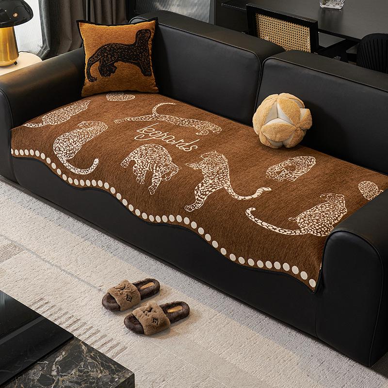 Sofa Cushion  New Four-Season Universal Straight-Breasted Leather Sofa Seat Cushion Non-Slip Light Luxury High-End Sofa Cover