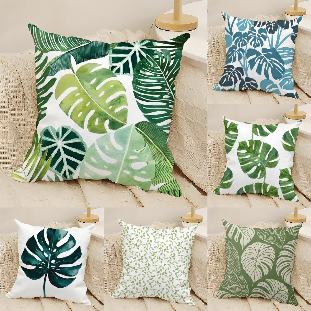 Art Leaf Modern Style Pillow Case Linen Cushion Covers For Decorative Sofa Home Pillows Case Car Chair Pillows Cases