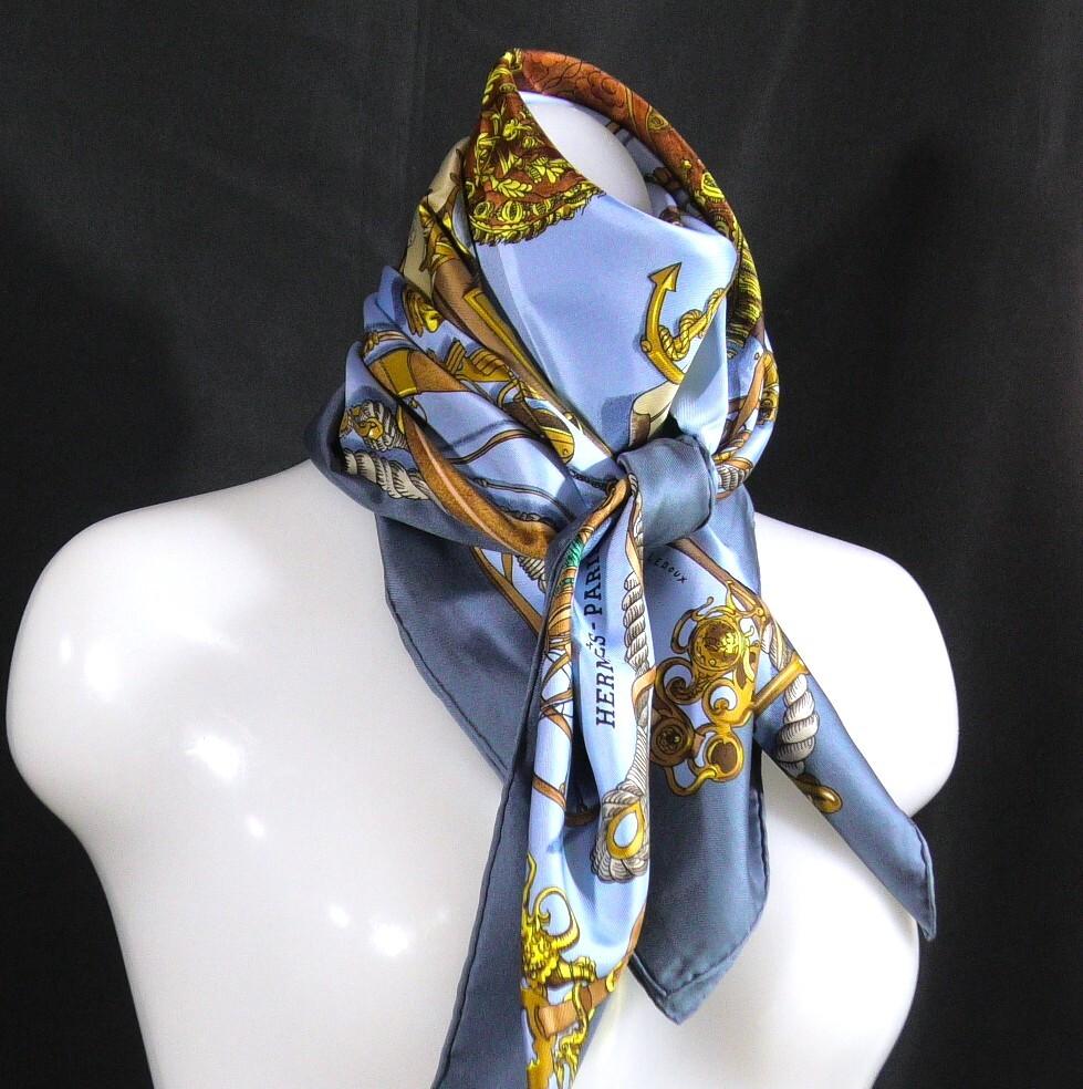 [USED]Brand new HERMES Carre 90 large silk Muse D676 scarf,