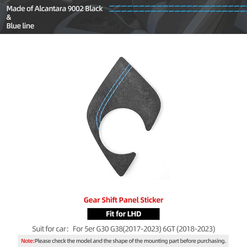 For BMW G30 G32 G38 Series 5 6 GT Made of Alcantara Gear Shifter Panel Trim Performance Sticker Car Interior Tuning Accessories