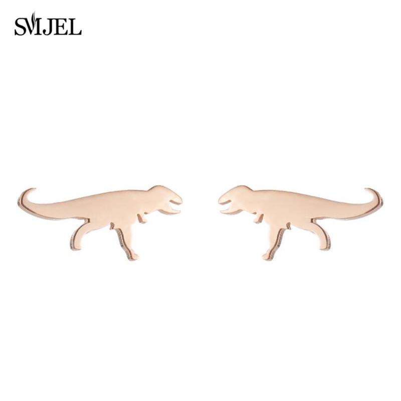 Cartoon Animal Design Dinosaur Stud Earrings for Girls Daily Jewelry Funny Tyrannosaurus Earings Mini Ear Jewelry Party Gifts