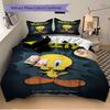 3pcs bedding set Tweety Bird Looney Tunes Includes 1 Comforter + 2 Pillowcases, Without Pillow Inserts, Soft Comfortable, Lightweight Breath