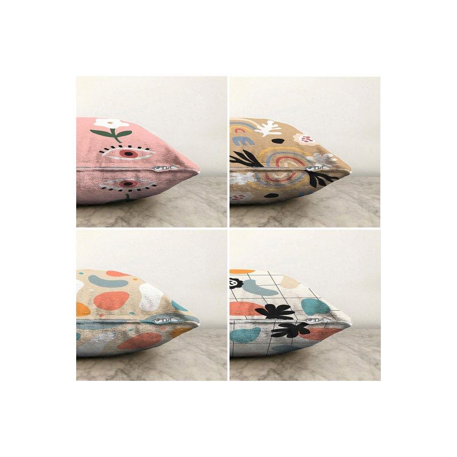 4 Pieces Double Sided Printed Cushion Cover Set