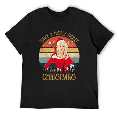Vintage Have a Holly Dolly Christmas Love Country Music T-Shirt Anime Kleidung Custom Shirt Einfache T-Shirts Herren