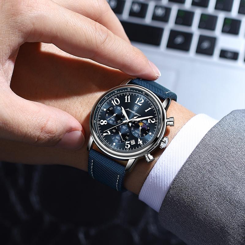 808 Luxury Nylon Leather Men's Quartz Watches Waterproof Luminous Chronograph Watches for Men