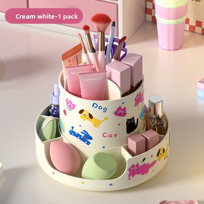 

360°Rotating Makeup Organizer with Detachable Layers,Spinning Cosmetic Storage Box for Vanity, Multifunctional Rotating Jewelry