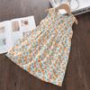 Cute Cartoon Print Dress for Girls Summer Sleeveless Small Fresh Fruit Pattern Multi-color Holiday Style Children's Clothing