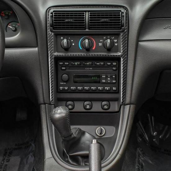Carbon Fiber Interior Central Console Frame Cover Trim For Ford Mustang 2001-04