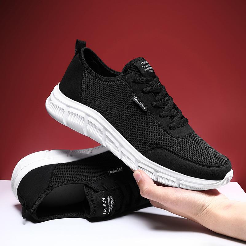 Summer mesh men's shoes lightweight sneakers men's fashion walking shoes breathable lace-up men's casual sneakers