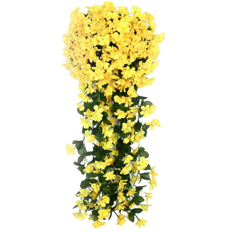 100CM Violet Artificial Flower Party Decoration Simulation Valentine S Day Wedding Wall Hanging Basket Flower Orchid Fake Flower