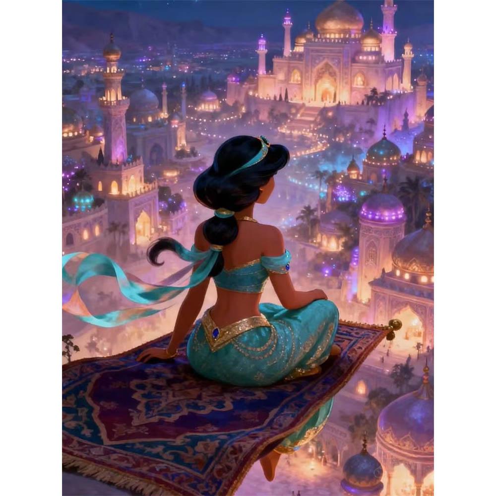 Disney Prinzessin Antike Nachtszene Kollektion 5D Diamantmalerei Voll mit Diamanten DIY Handgemalte Diamantmalerei Fantasie Dekoratives Malerei-Set