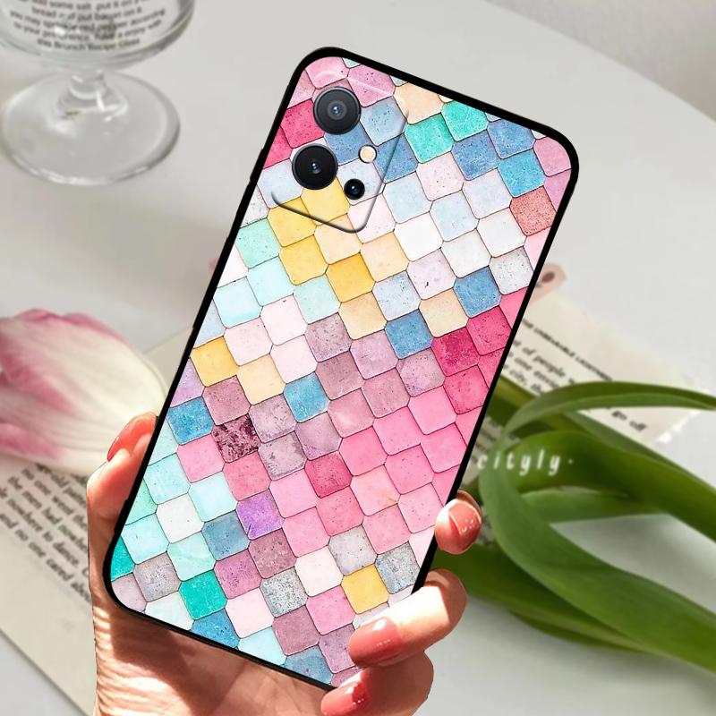 For Vivo Y55 5G Case V2127 V2154 Cool Soft Silicone TPU Black Matte Phone Cover For VIVO Y55s 2023 Coque Bumper T1 5G Funda Capa