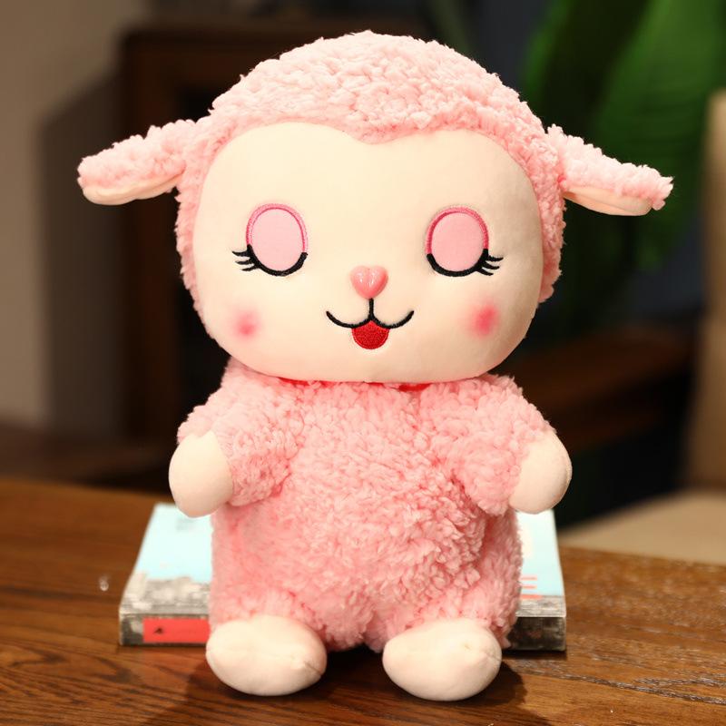 Non-Toxic New Kawaii Sleeping Sheep Plush Toy Cute Lamb Stuffed Doll Animal Alpaca Pillow Room Decor Cartoon Toys For Children Kids Toys Gift