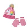 Unicorn Beanie Mittens Set for Kids Girl Cute Fashion Plush Fleece Lined Winter Hat with Gloves Cartoon Animal Ear Thermal Set