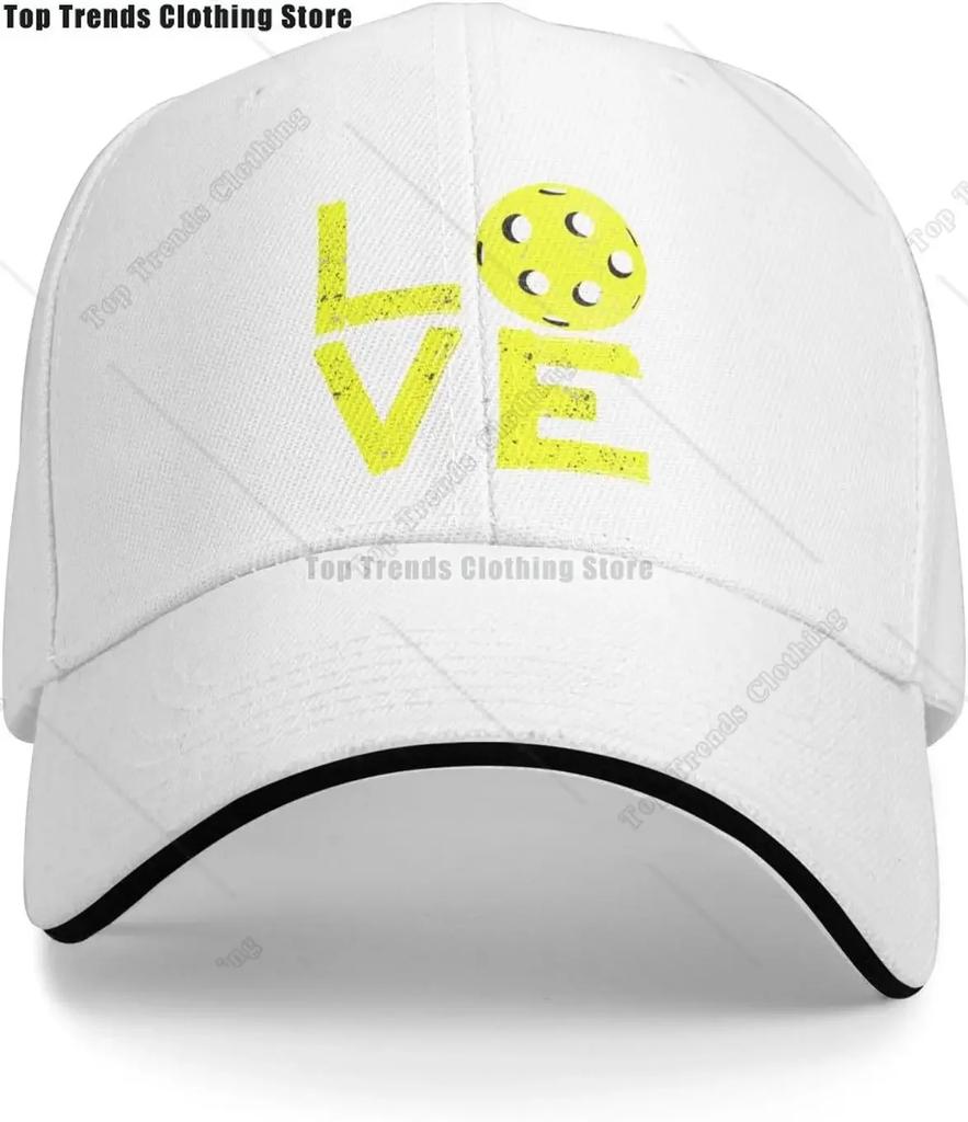 Vintage Love Pickleball Baseball Cap Hat for Women Unisex