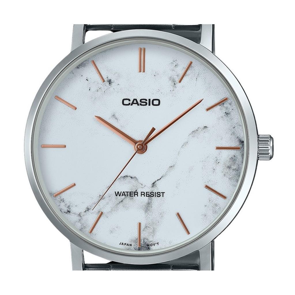 Casio Orologio da uomo analogico standard in acciaio inossidabile con quadrante nero ispirato al marmo e al quarzo MTP-VT01DM-1A – acquista a prezzi convenienti sul marketplace
