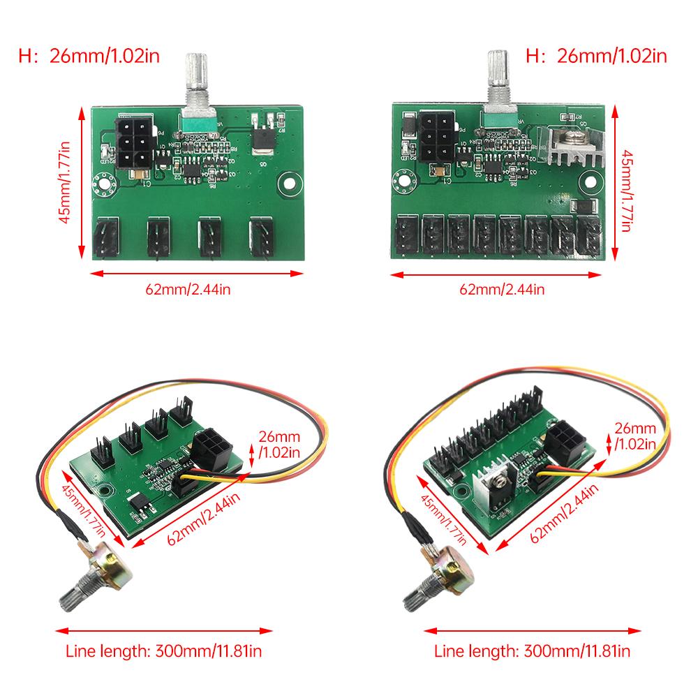 Fan Speed PWM Controller 1/8 Channel Hub High-Power Violent Fan Controller Speed Governor Power Supply