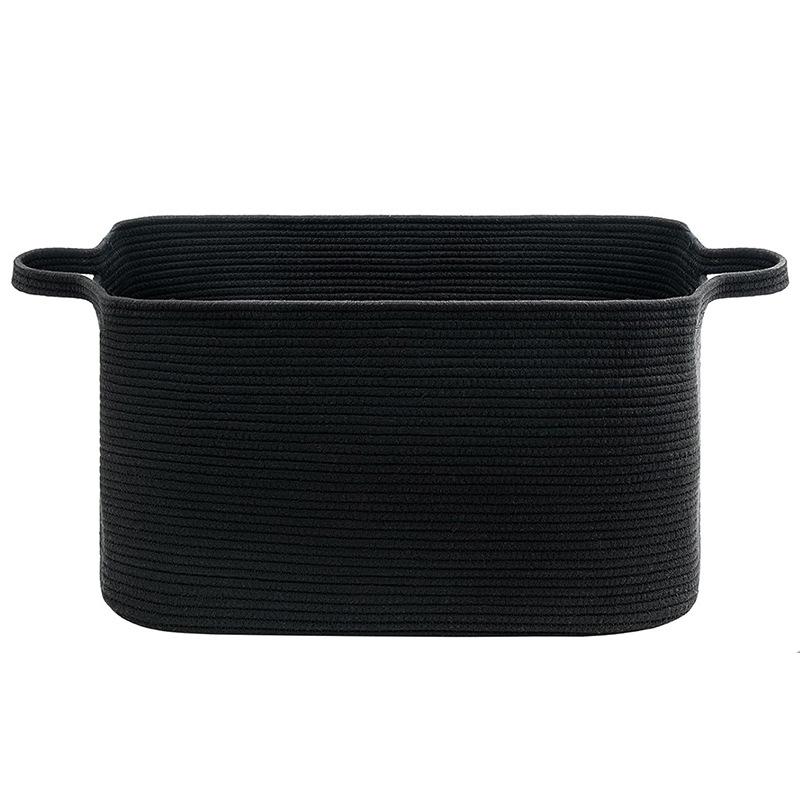 Cotton Rope Woven Storage Basket - Large Capacity for Laundry & Toys 38x25x23cm