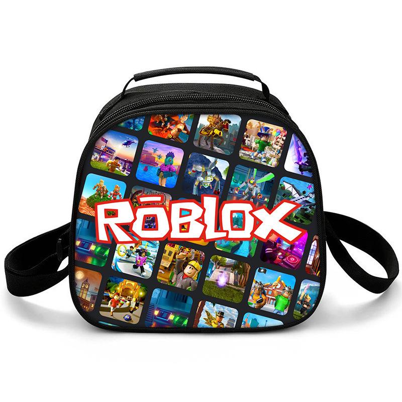 Lunch Bag Primary School Picnic Bag Round Ice Pack Rob Ross Printed Shoulder Portable Cartoon Meal Bag