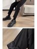 Woolen High-Waist Fleece-Lined Slimming Cigarette Pants, Autumn/Winter, Elastic Waist, Cropped Loose Fit