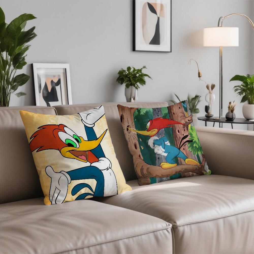 Cartoon W-Woody W-Woodpecker cushion cover Comfortable and soft bedding skin friendly leisure sofa car office pillowcase