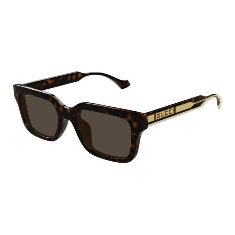 Gucci Logo Injected Plastic Square Sunglasses Men's In Tortoise Color