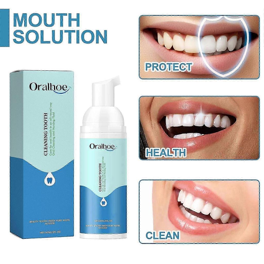 Beauty Tooth Fresh Mousse - Whitening Toothpaste for Bad Breath & Stain Removal, 60ml