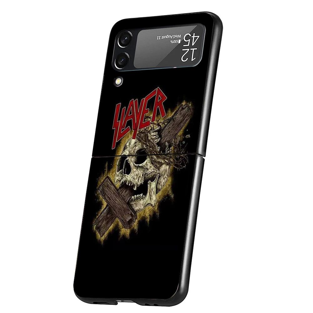 Slayer Heavy Metal Rock Band Phone Case For Samsung Galaxy Z Flip 7 6 5 4 3 5G Cover ZFlip7 ZFlip6 ZFlip4 ZFlip5 ZFlip3 Coque Fu
