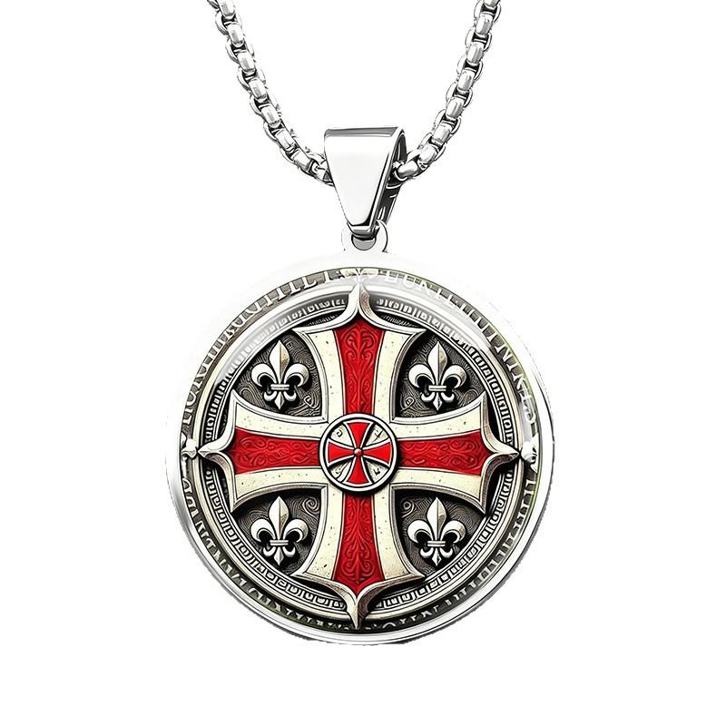 Men's Knights Templar Trendy Men's Faith Totem Accessories Anti-rust and Wear-resistant Necklace Pendant