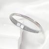 Korean Style Diamond Geometric Bracelet: Elegant Mother-of-Pearl Bangle for Women