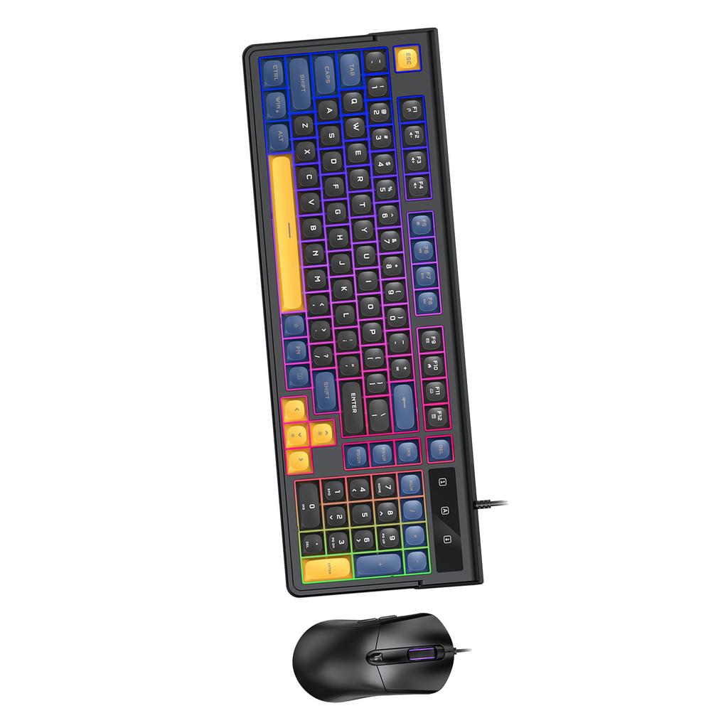 Gaming Keyboard and Mouse Combo with RGB Backlit 19 Key Anti Ghosting Compact Layout