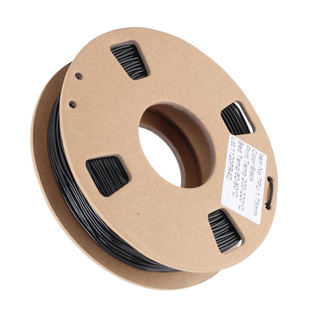 1.75mm TPU Filament Flexible 0.03mm Size Accuracy High Elasticity 250g Spool 95A 3D Printer Filament Black